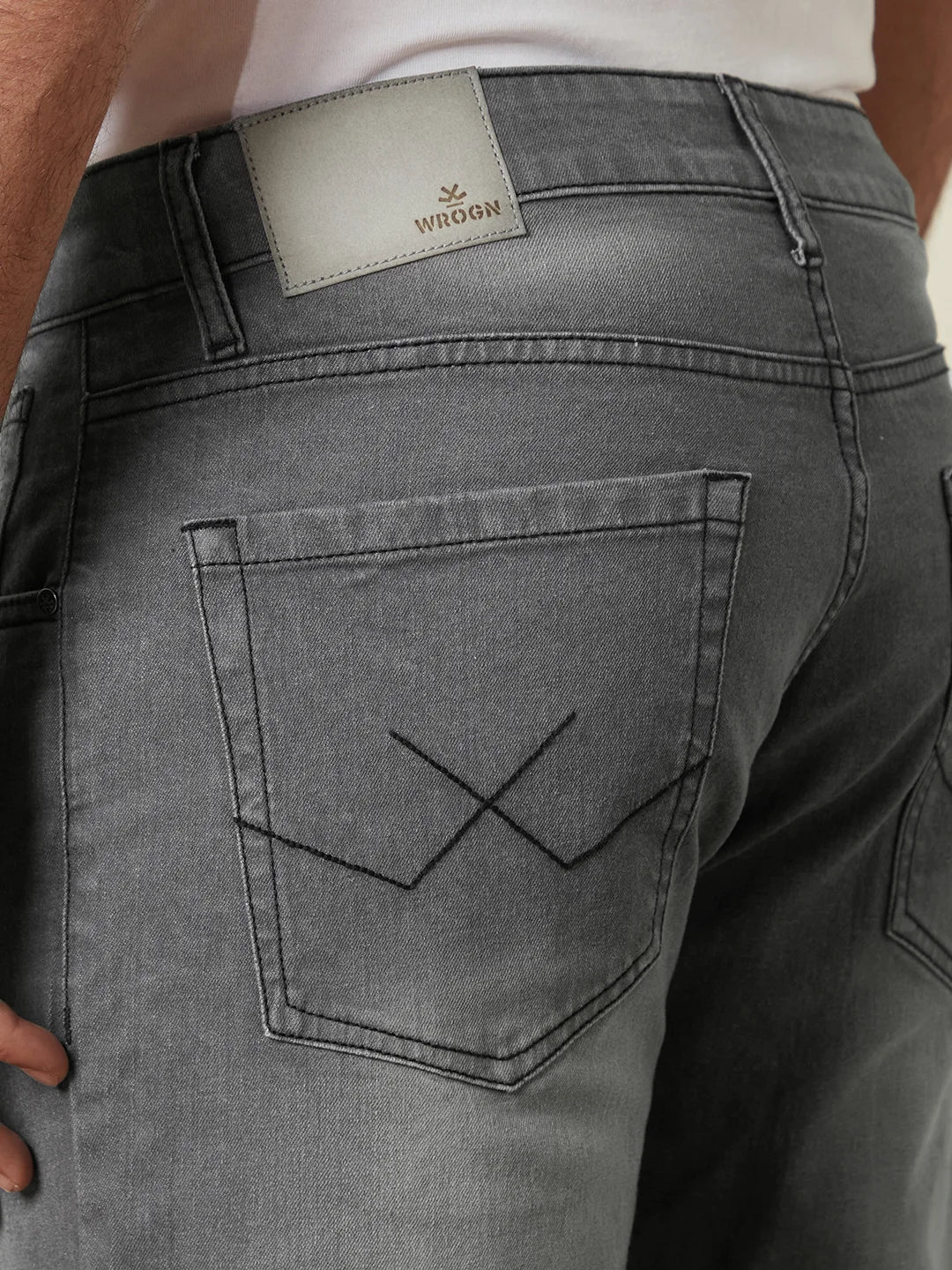 Vintage Wash Skinny Crop Jeans | Grey - Image 6