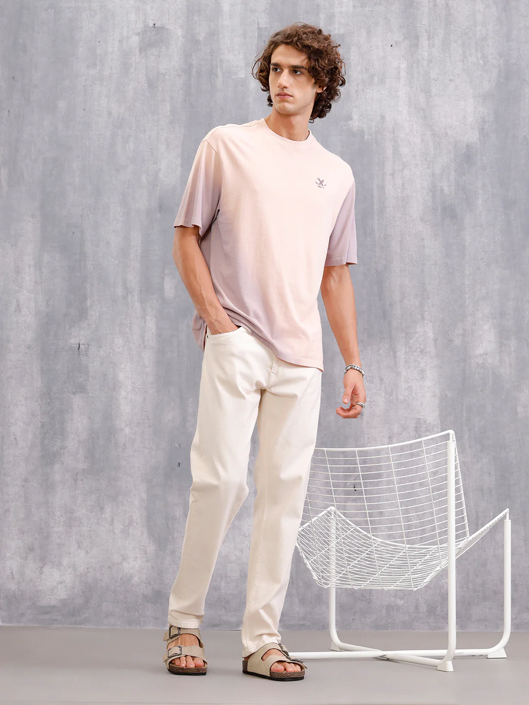 Washed Oversized Fit Pure Cotton T-Shirt | Pink - Image 2
