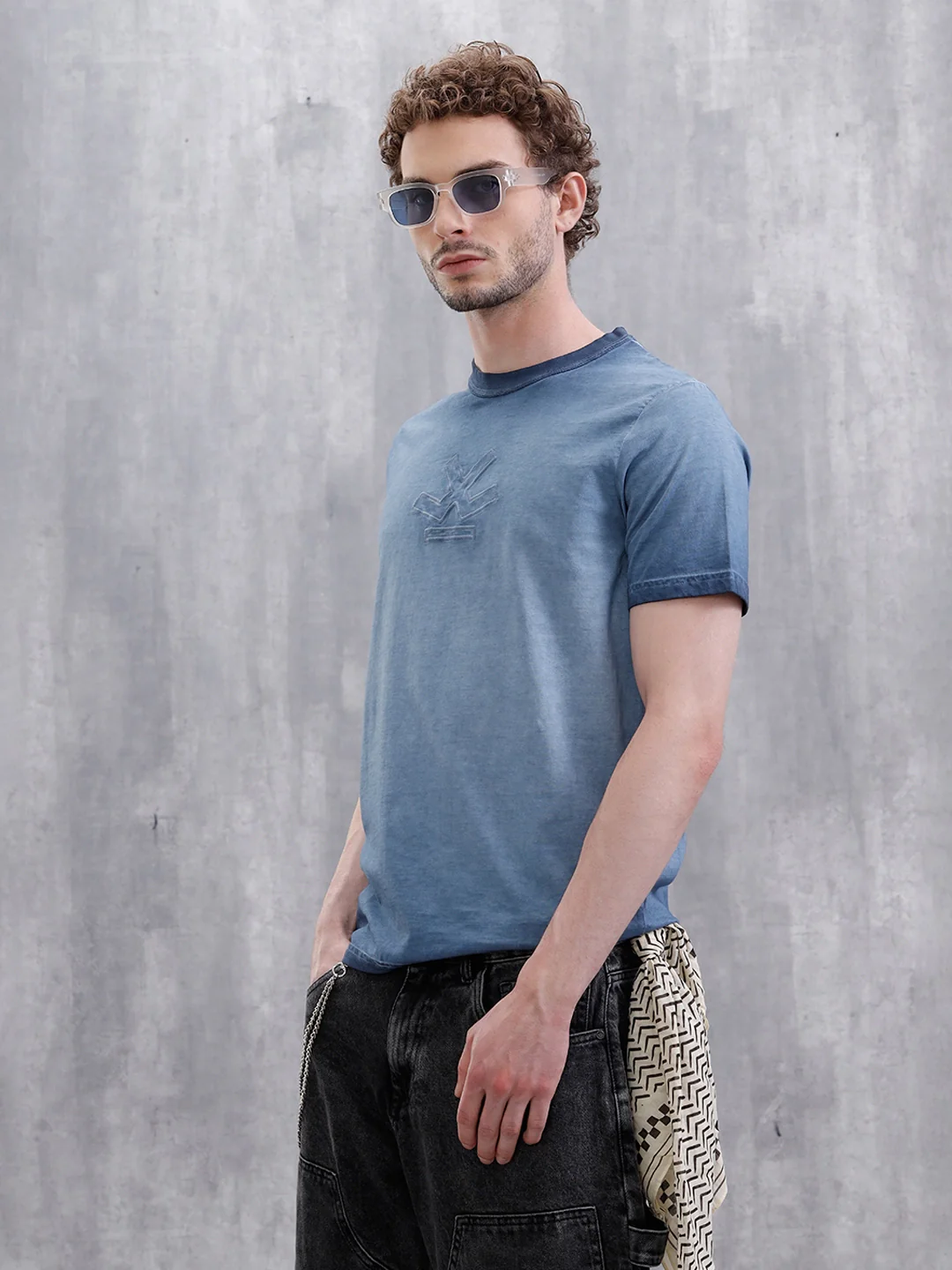 Washed Pigment Dyed T-Shirt | Blue - Image 4