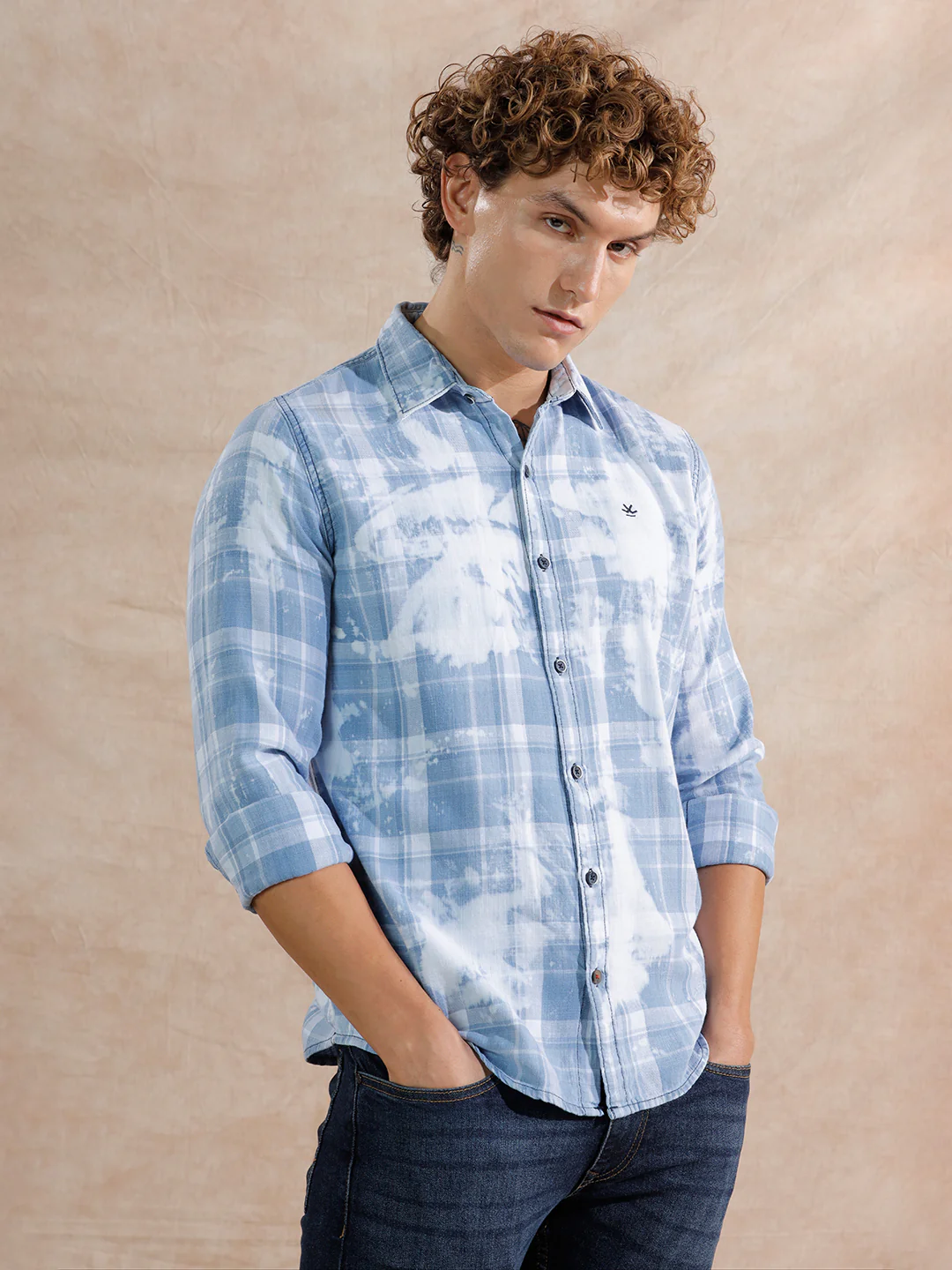 Washed Slim Fit Shirt | Light Blue - Image 4