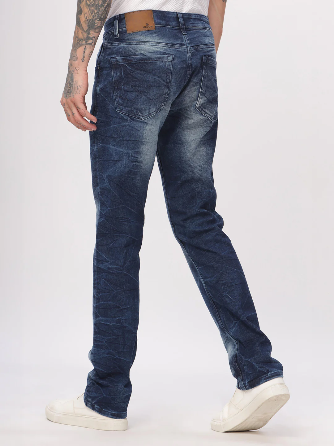 Washed Streaks Blue Jeans - Image 3