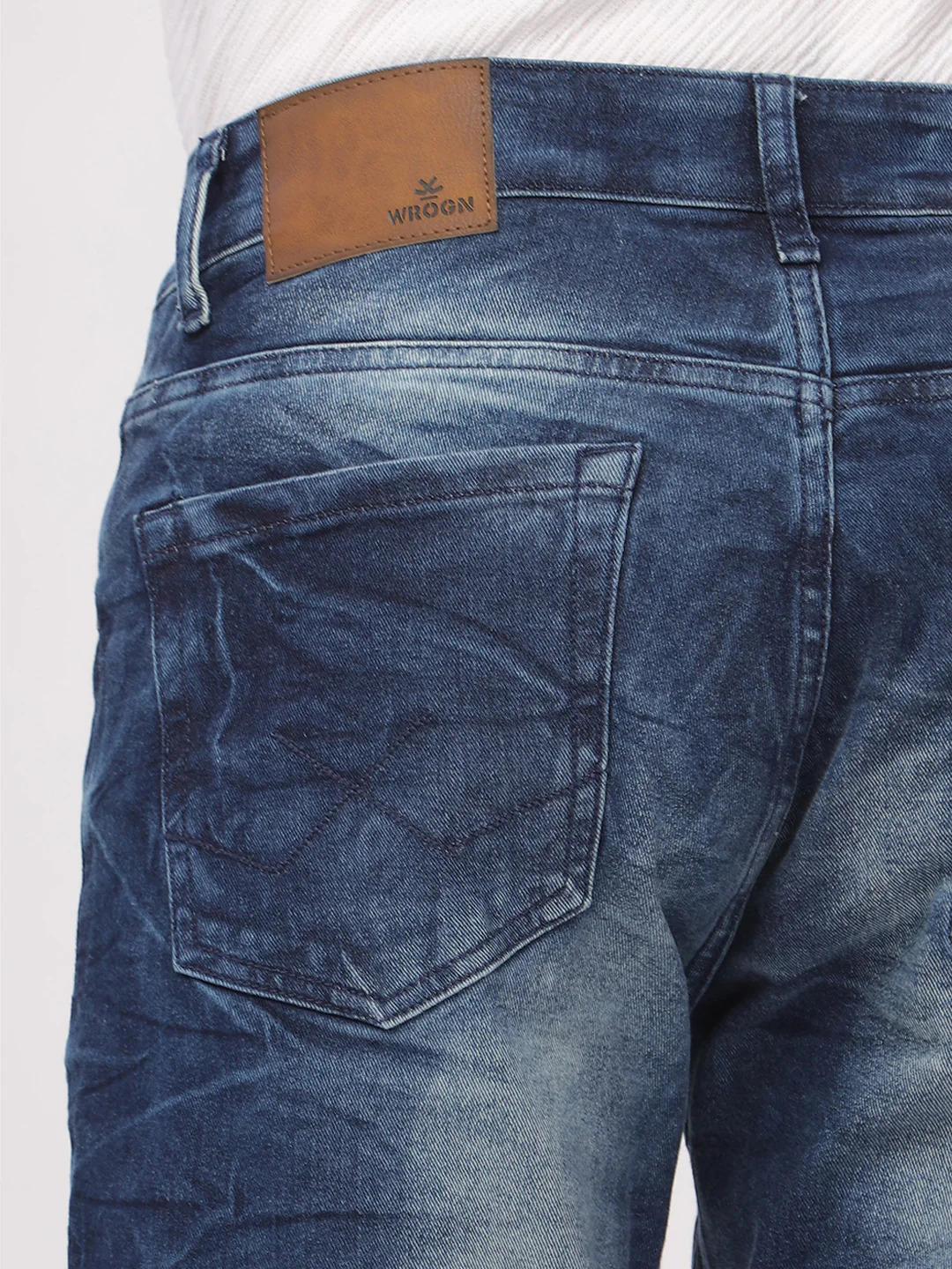 Washed Streaks Blue Jeans - Image 6