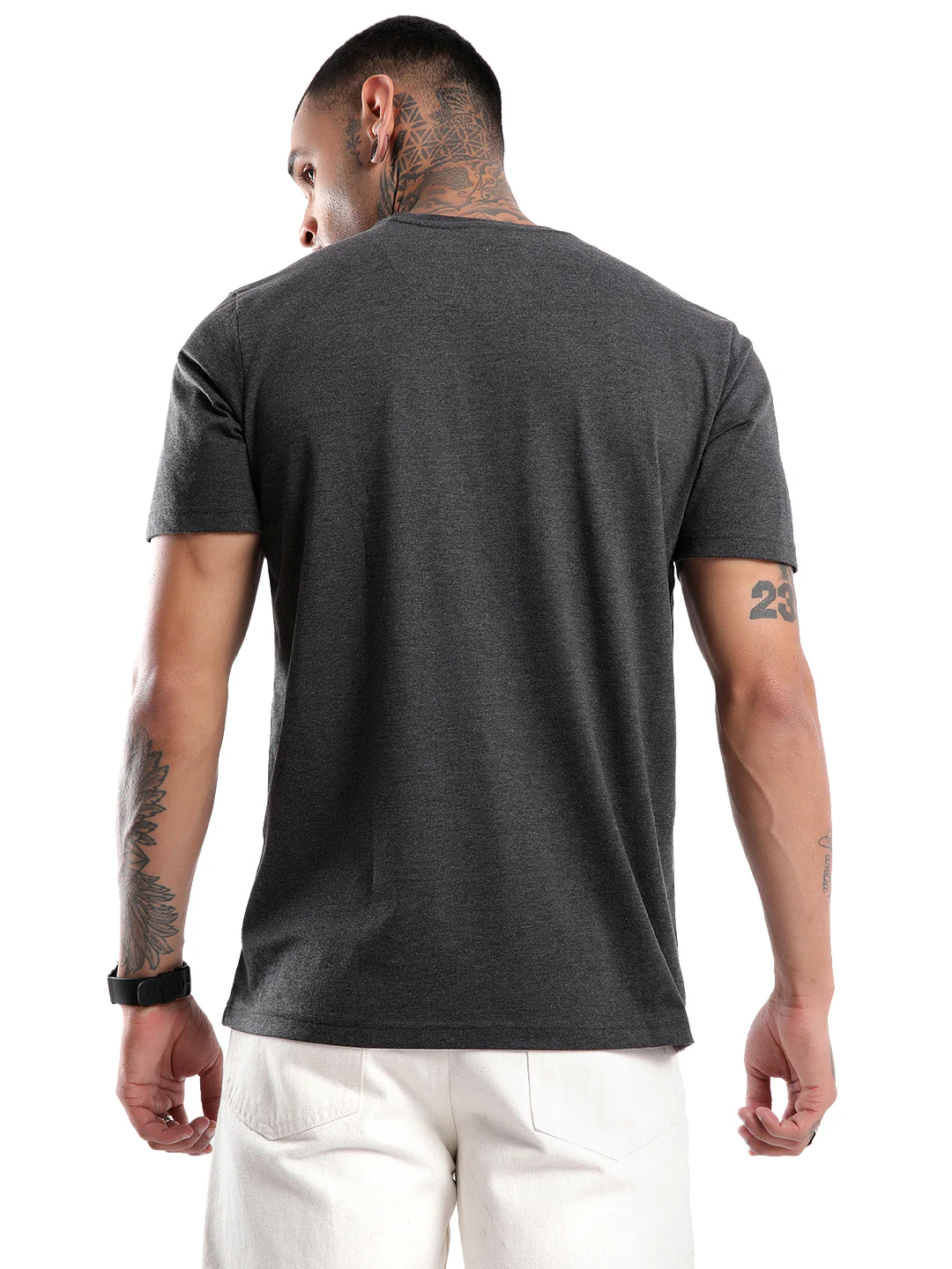 Wave Warrior Printed Grey T-Shirt - Image 3