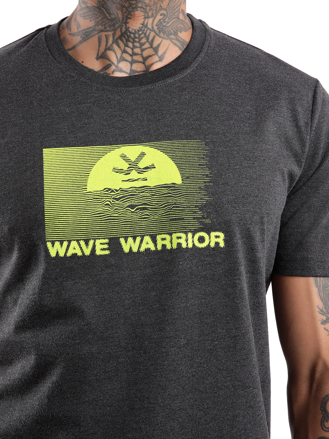 Wave Warrior Printed Grey T-Shirt - Image 5