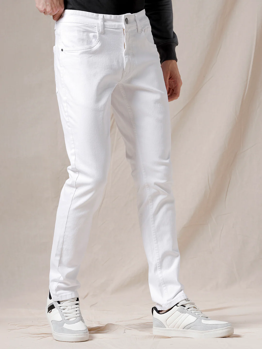 White And Cool Solid Jeans - Image 4
