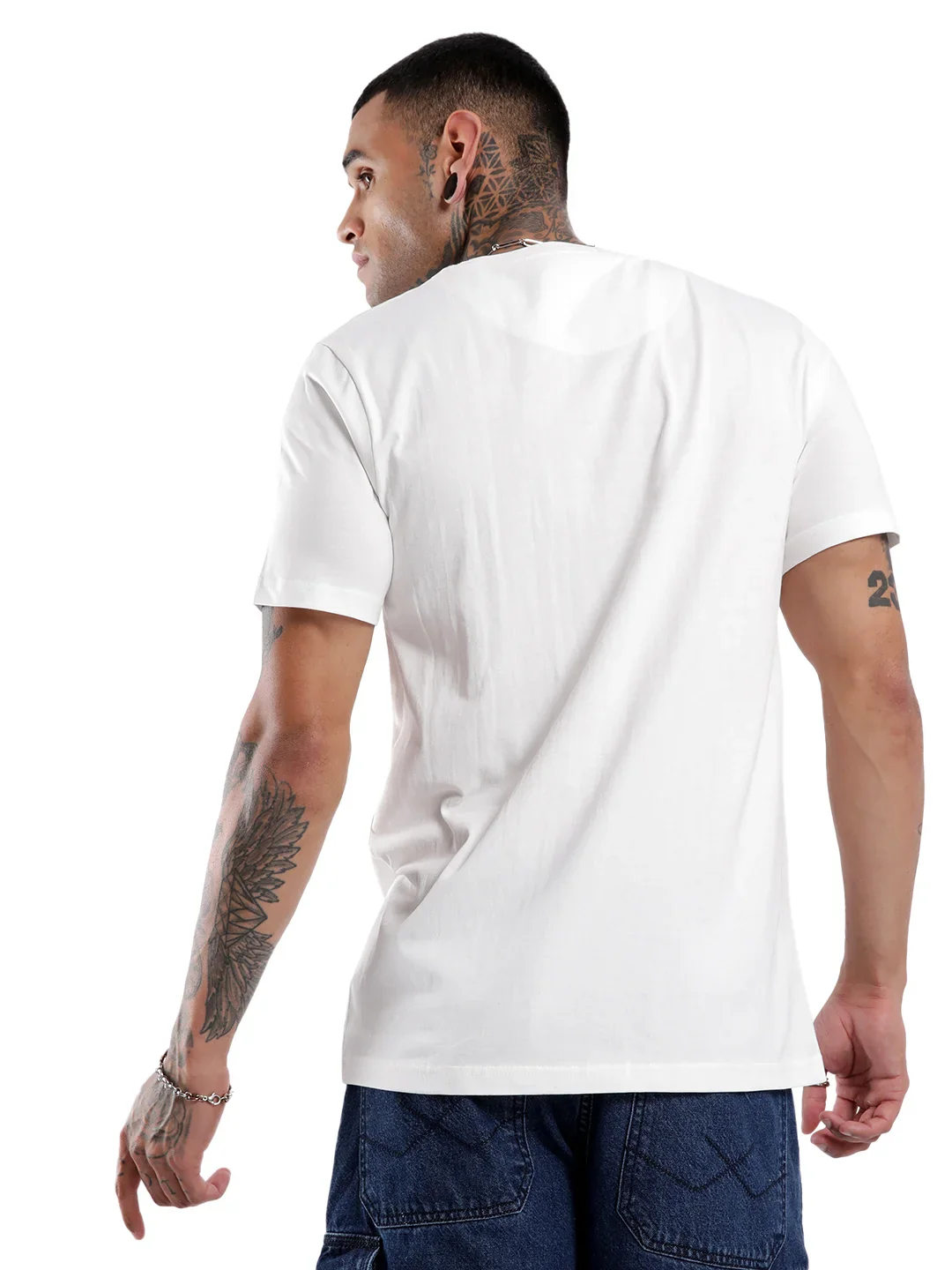 White Crossword Printed T-Shirt - Image 3
