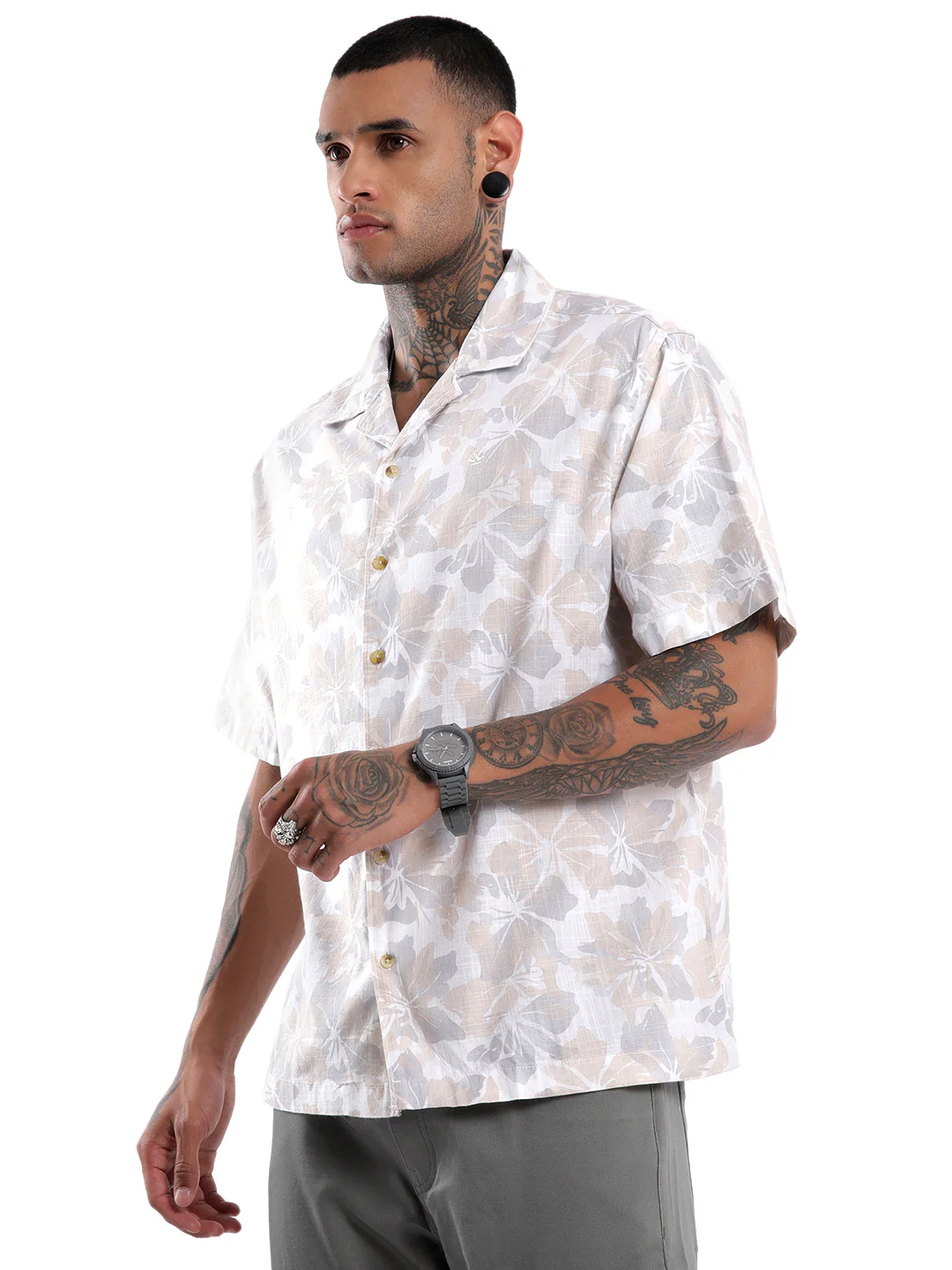 White Floral AOP Spoyl Shirt - Image 4