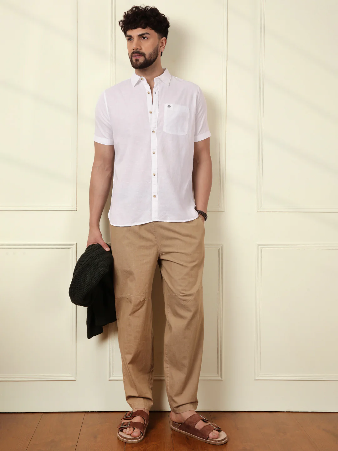 White Half Sleeve Cotton Shirt - Image 2