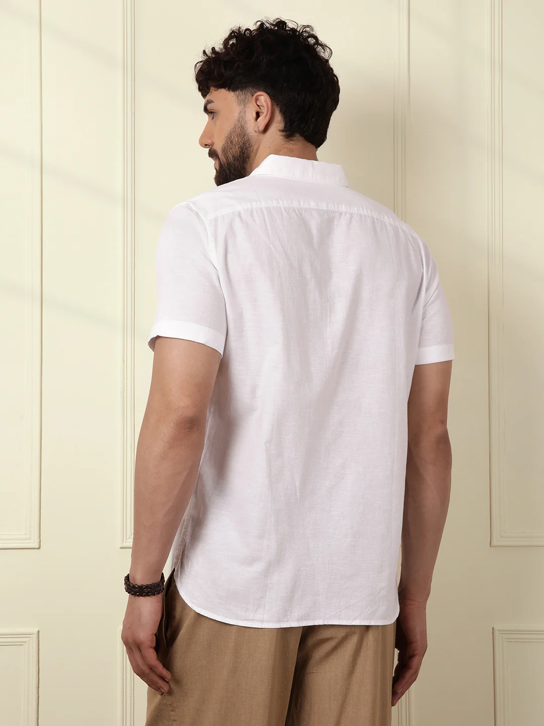 White Half Sleeve Cotton Shirt - Image 3