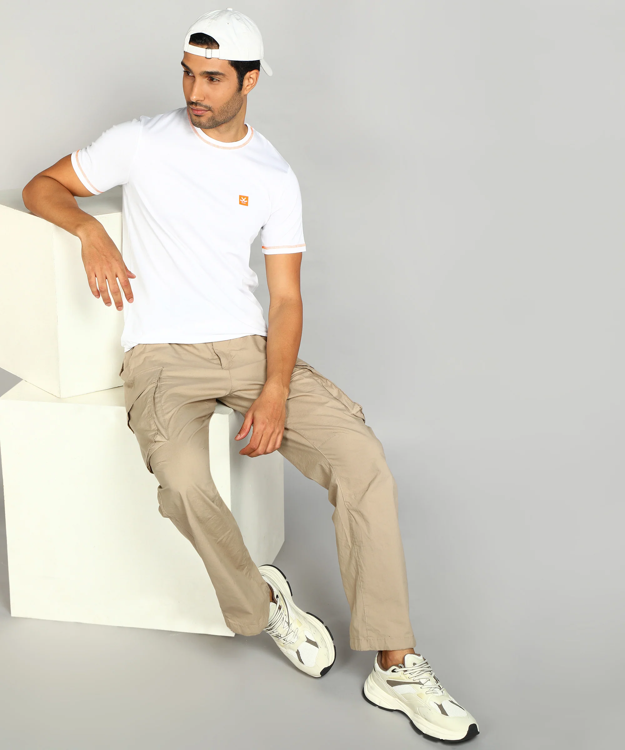 White Overlock Stitch Jersey - Image 2