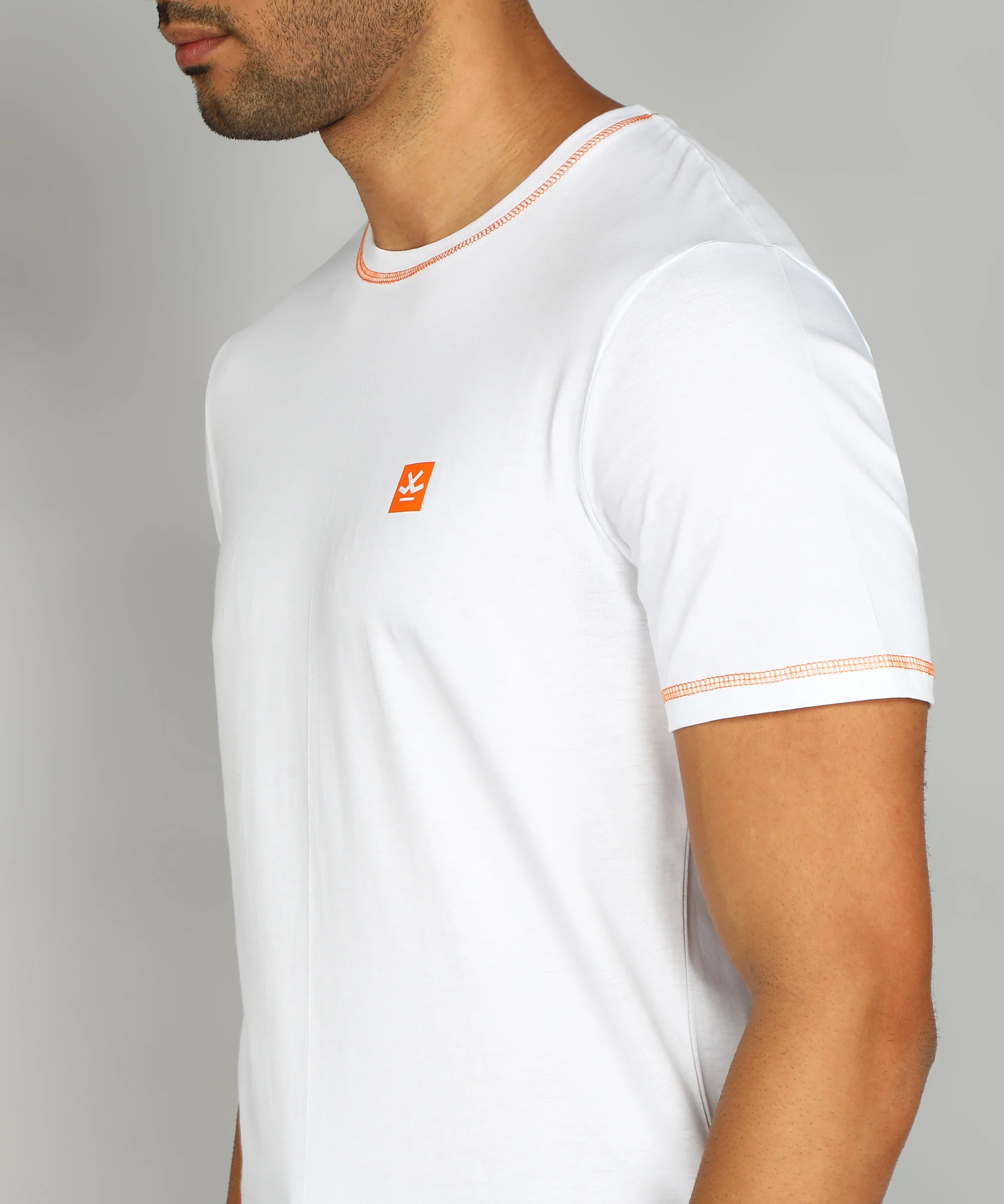 White Overlock Stitch Jersey - Image 5