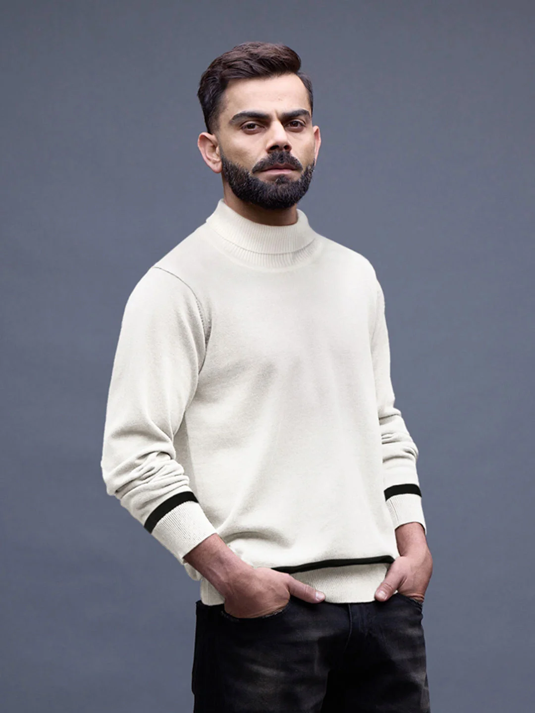 White Turtle Neck Sweater - Image 2