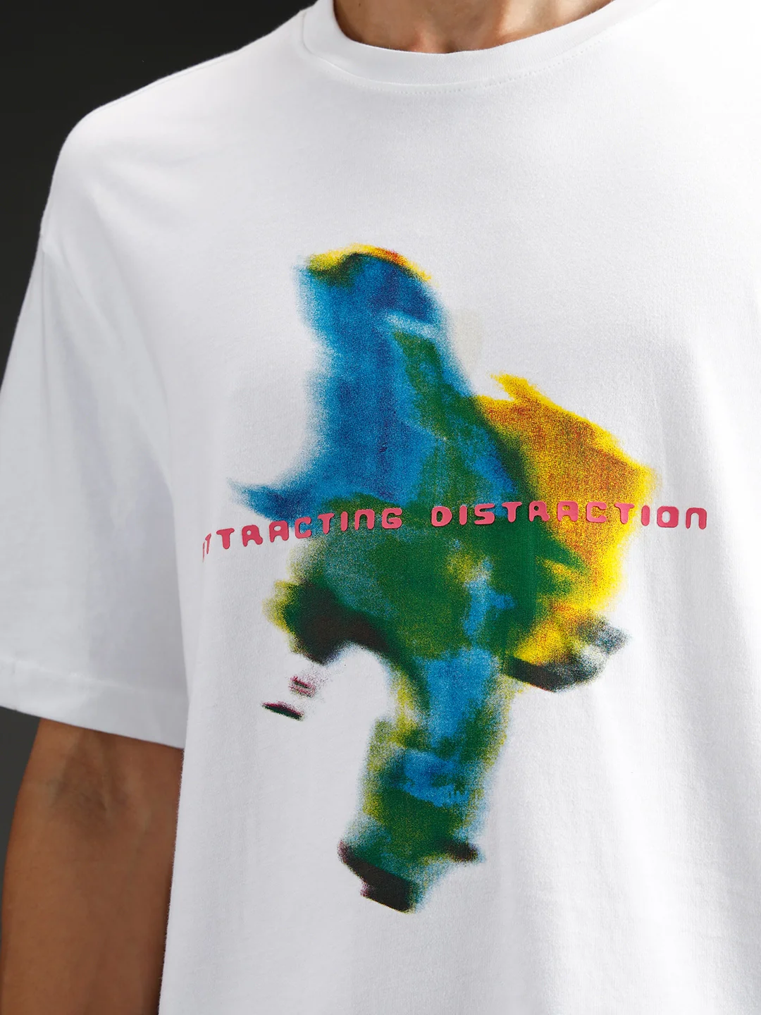 Wrogn Chest Printed Regular Fit T-shirt | White - Image 5