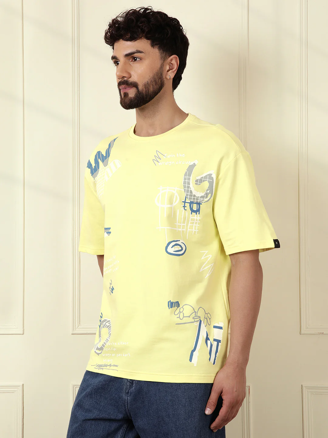 Heavy GSM Placement Print T-Shirt | Lime Green - Image 4