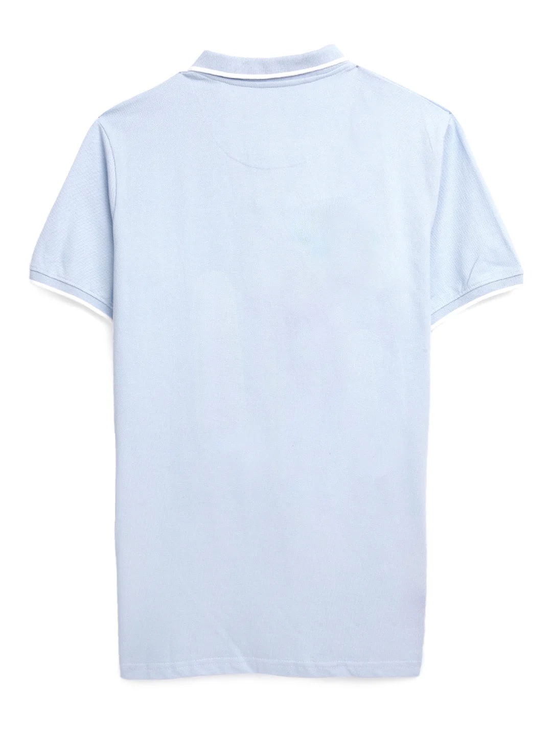 Solid Blue Logo Embroidered Polo T-Shirt - Image 7