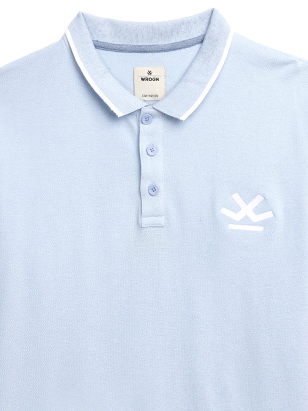 Solid Blue Logo Embroidered Polo T-Shirt - Image 8