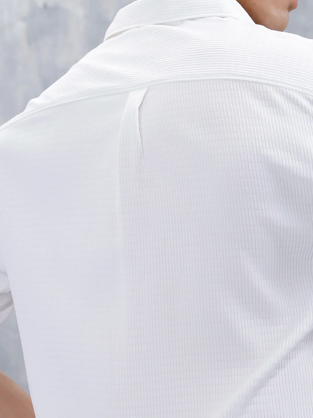 Wrogn Comfort Fit Self Textured Shirt | White - Image 5