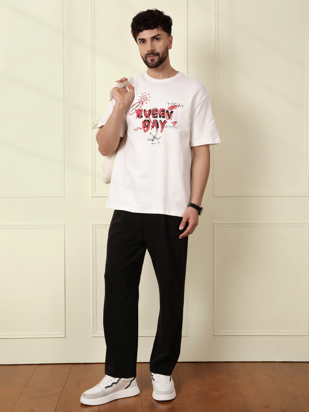 Puff Print Oversized T-Shirt | Off White - Image 3