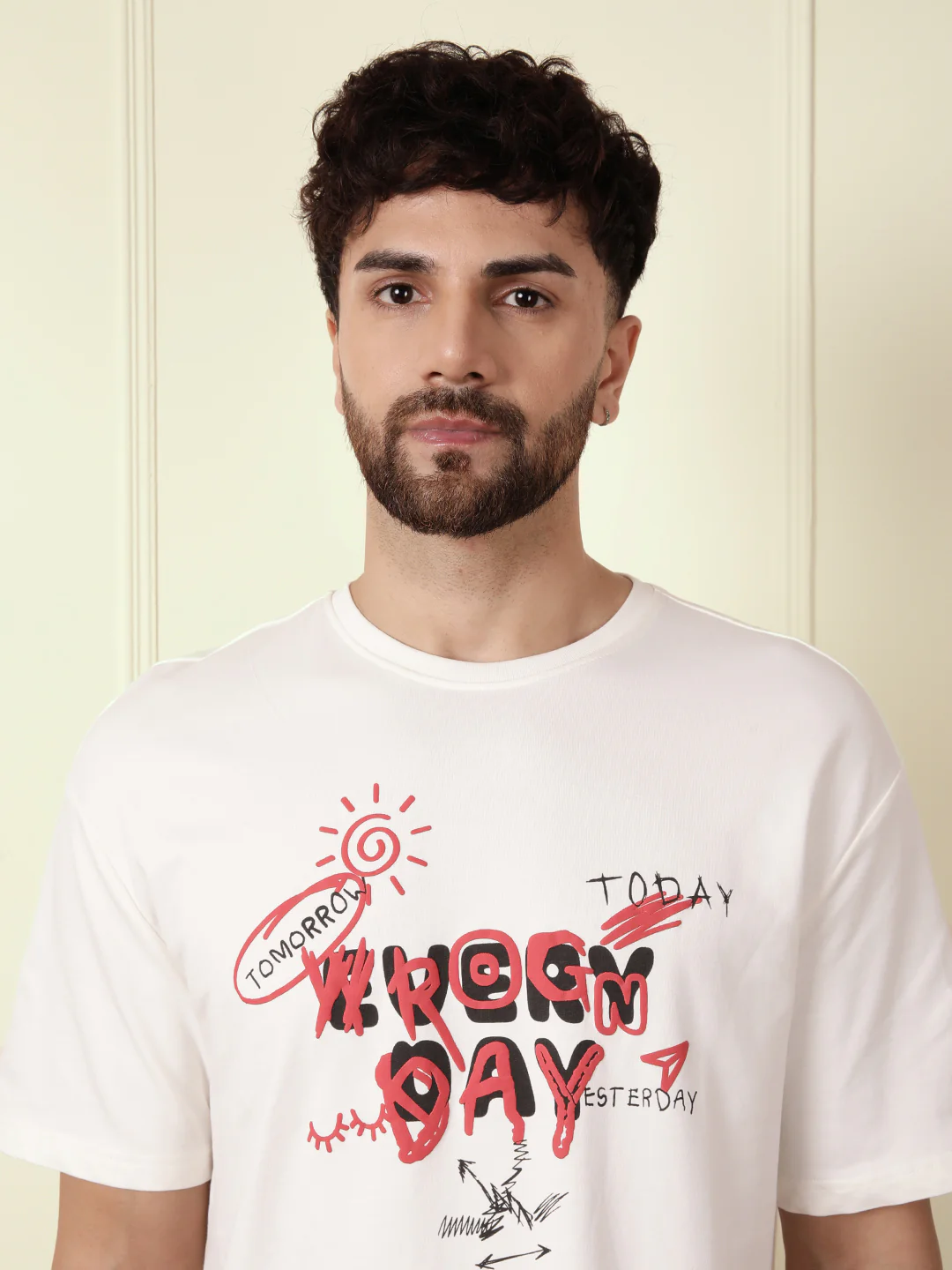 Puff Print Oversized T-Shirt | Off White - Image 7
