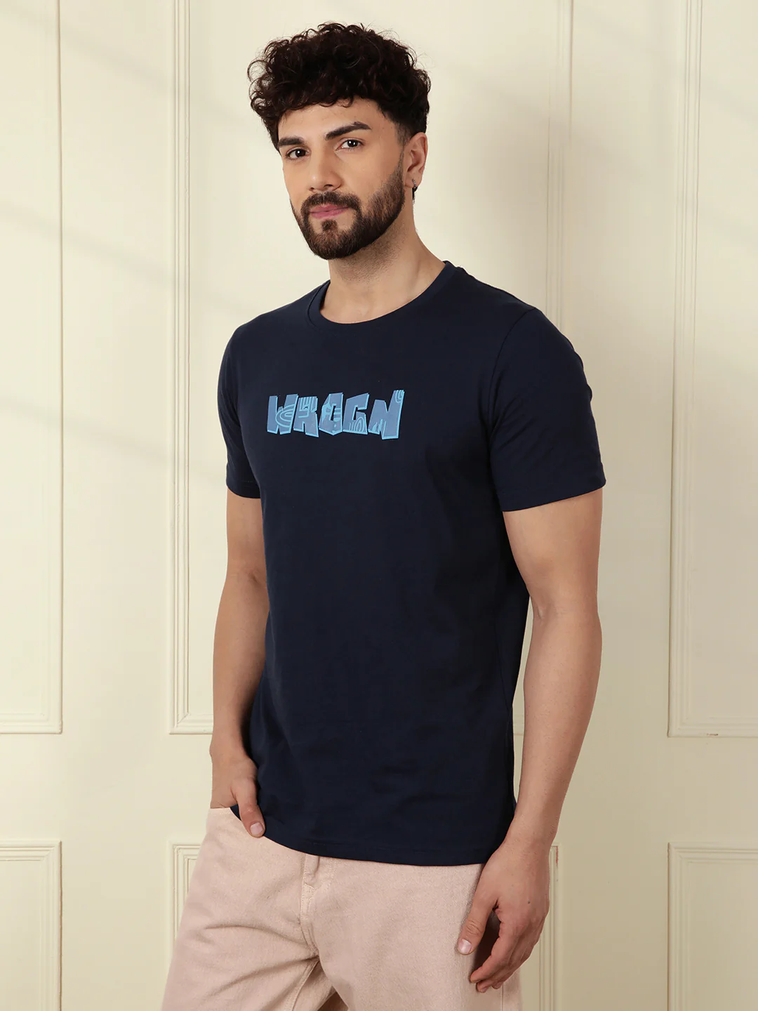 Puff Printed Slim Fit T-Shirt | Navy Blue - Image 2