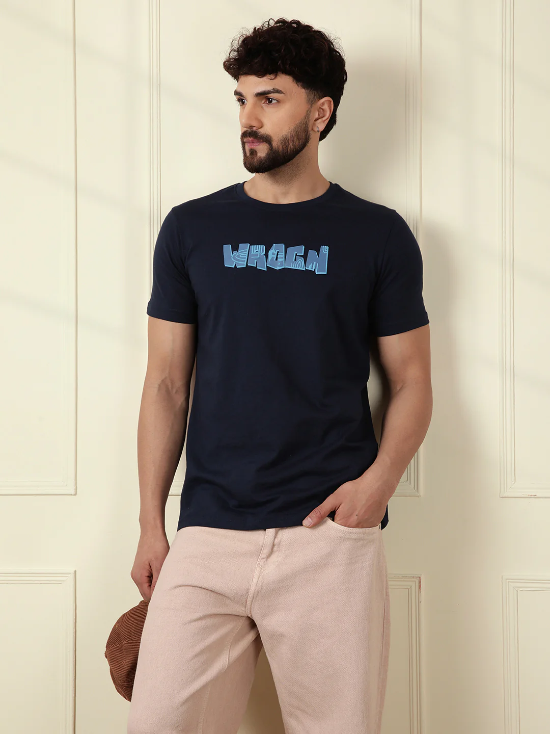 Puff Printed Slim Fit T-Shirt | Navy Blue - Image 3