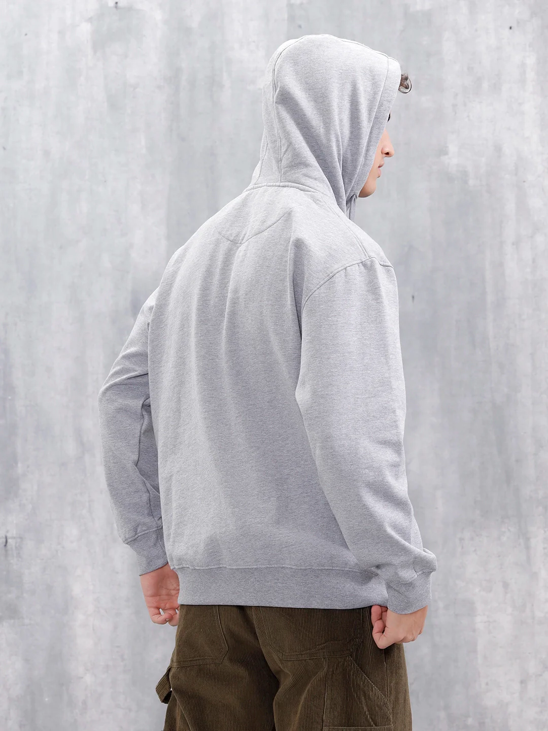 Wrogn Graphic Printed Oversized Fit Sweatshirt | Grey - Image 3