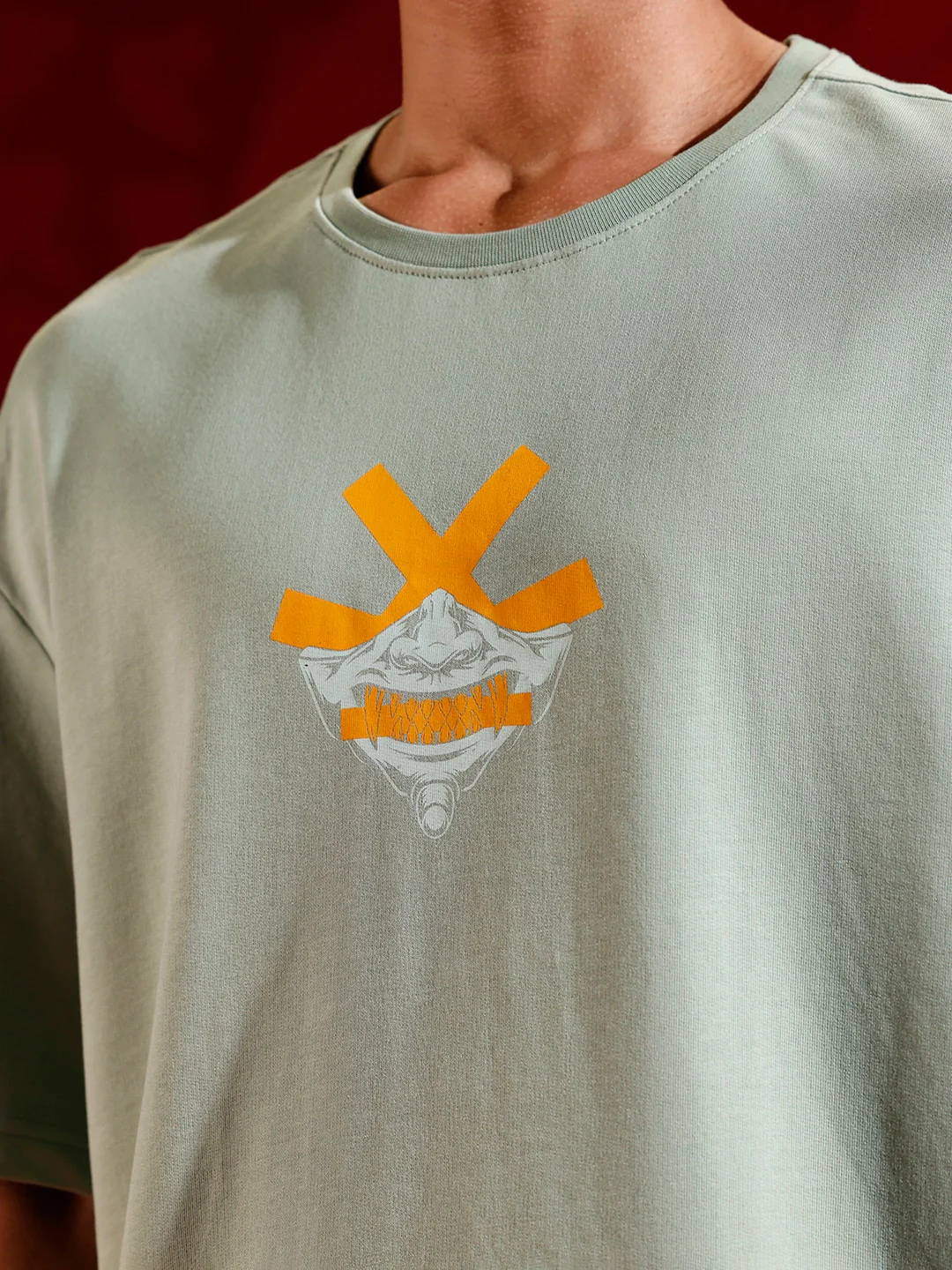 Wrogn Graphic Printed Oversized Fit T-Shirt | Green - Image 5