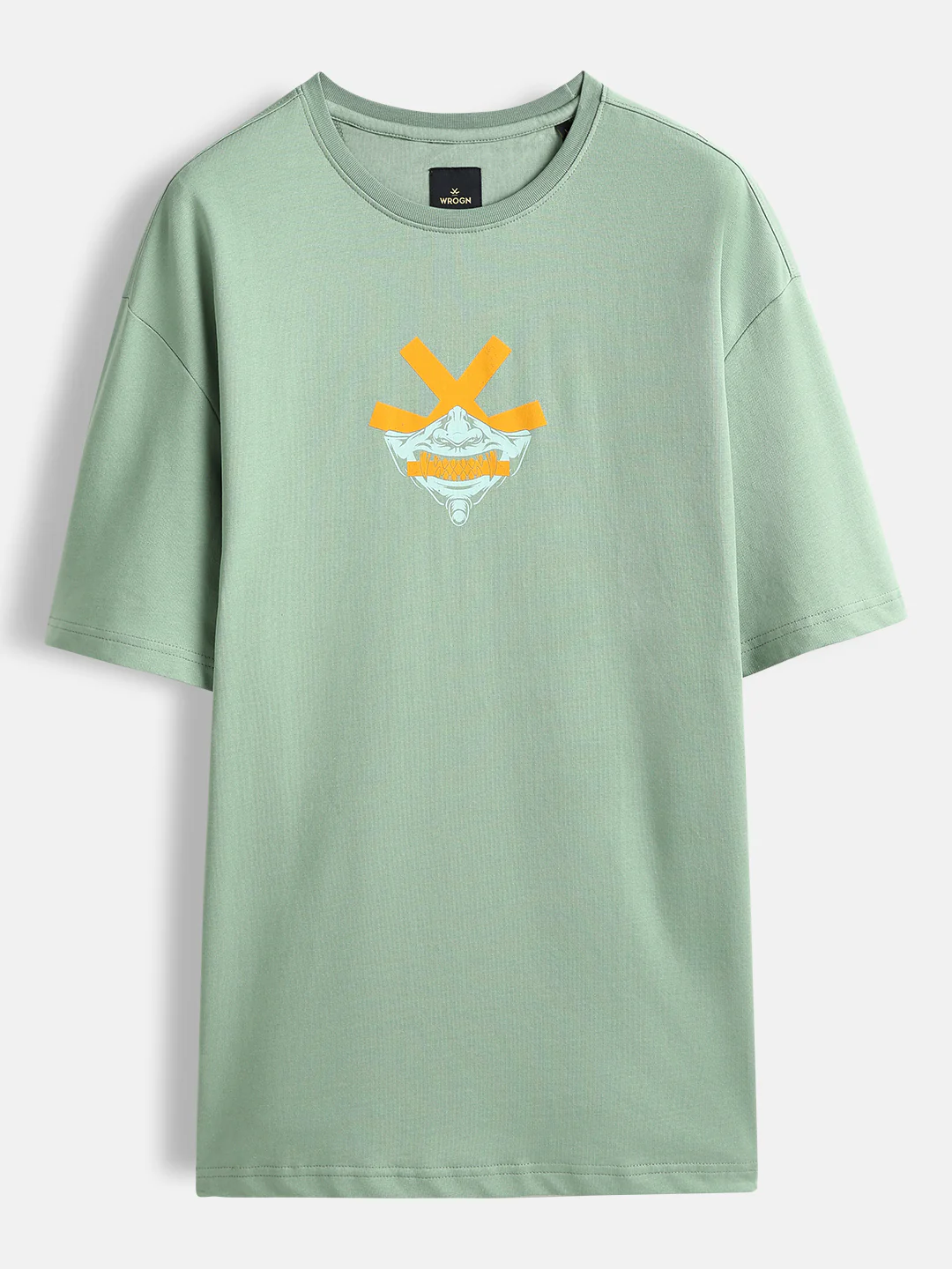 Wrogn Graphic Printed Oversized Fit T-Shirt | Green - Image 7