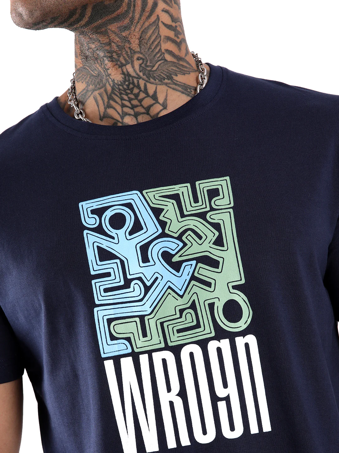 Wrogn Grooves Chest Printed T-Shirt - Image 2