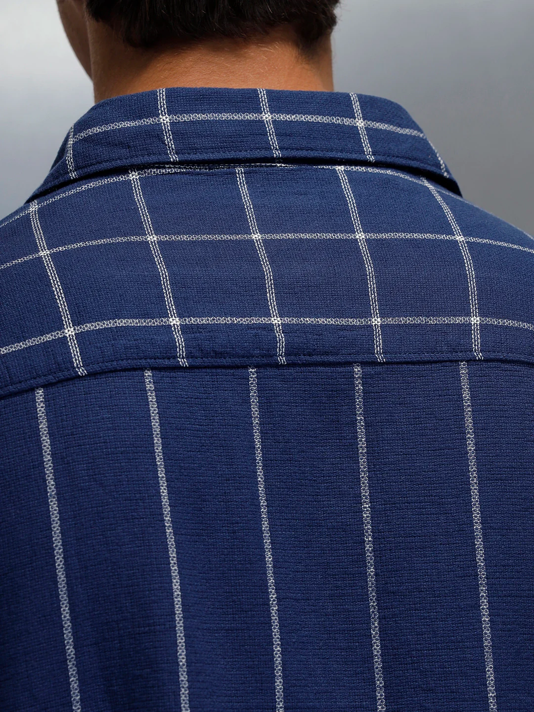 Wrogn Men's Casual Checked Shirt | Navy Blue - Image 5