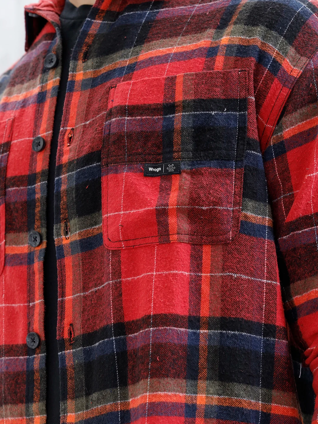 Wrogn Men's Checked Oversized Shirt | Red - Image 5