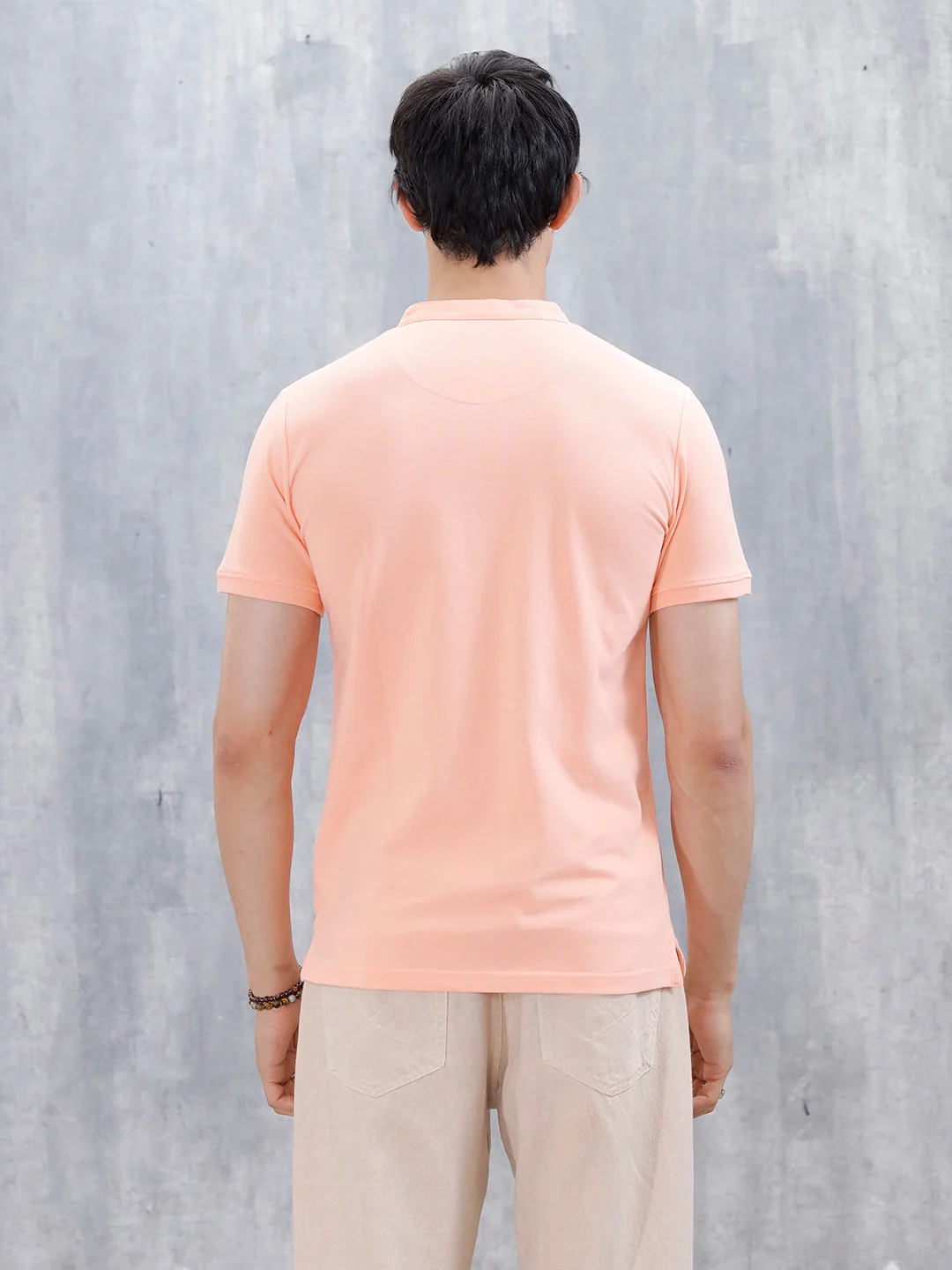 Wrogn Men's Henley T-Shirt | Orange - Image 3