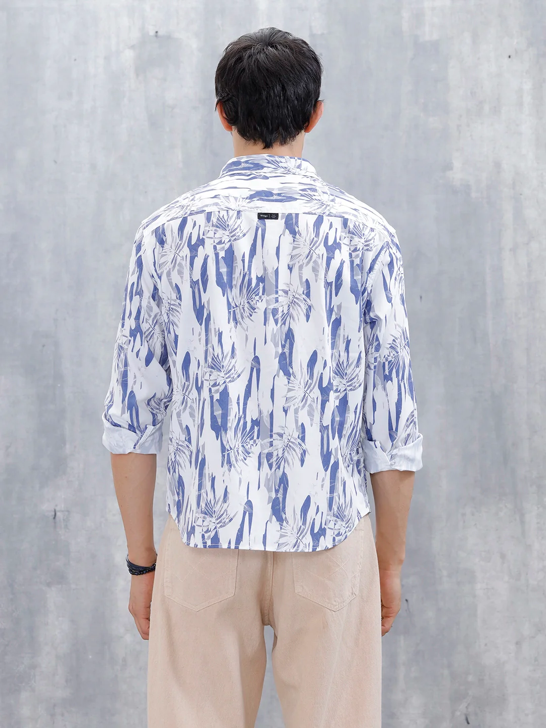 Wrogn Men's Printed Casual Shirt | Blue - Image 3
