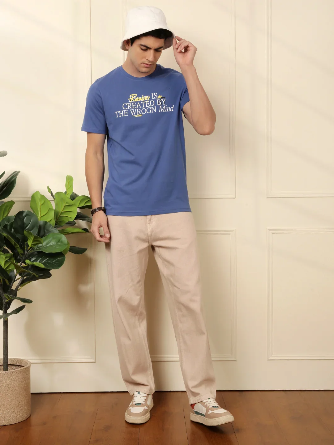 Wrogn Mind Printed Blue T-Shirt - Image 2
