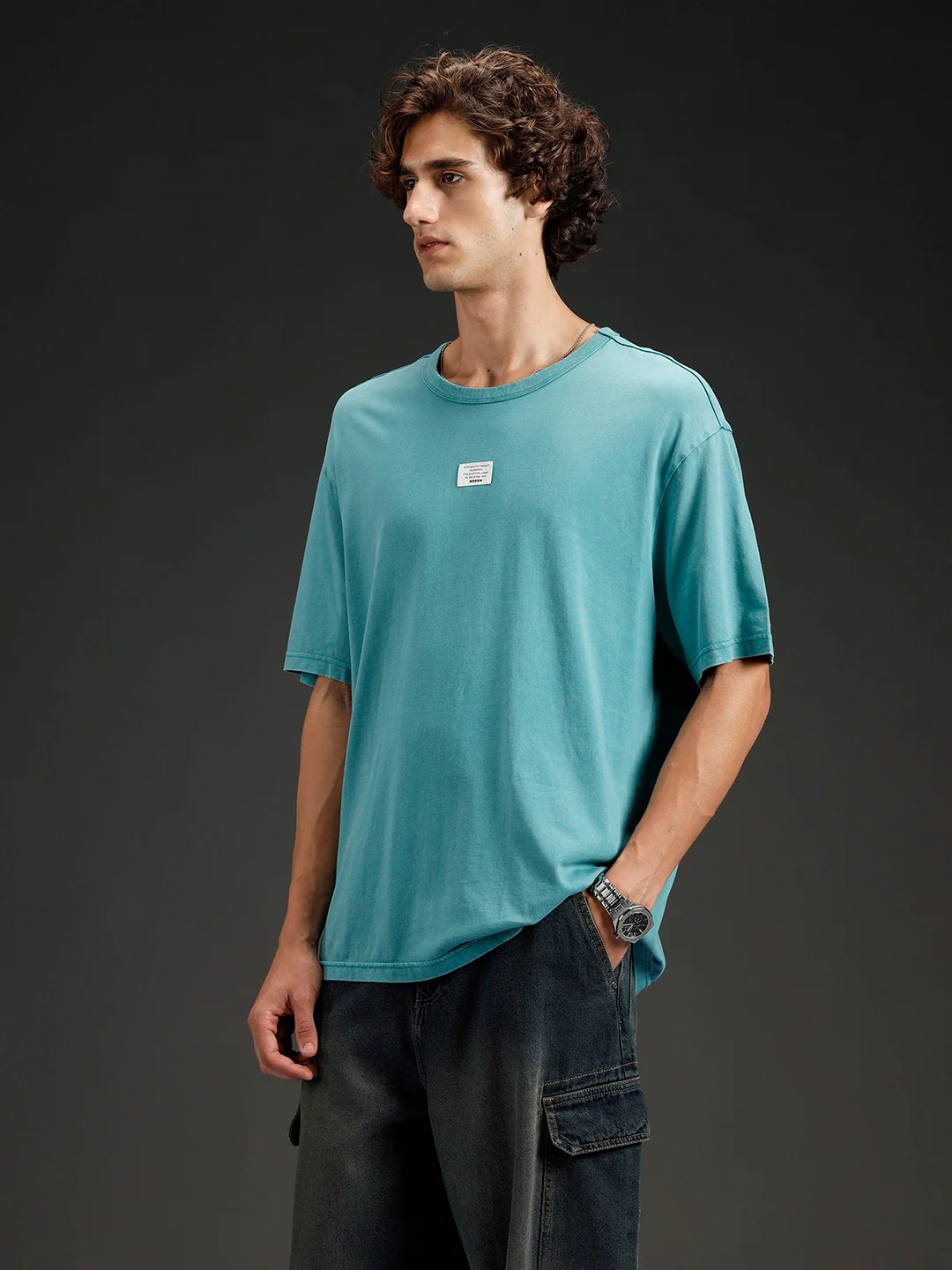 Wrogn Oversized Classic T-shirt | Green - Image 4