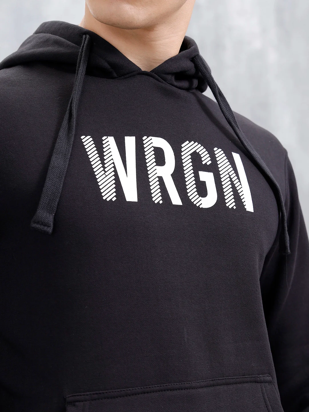 Wrogn Oversized Graphic Hoodie For Men | Black - Image 4