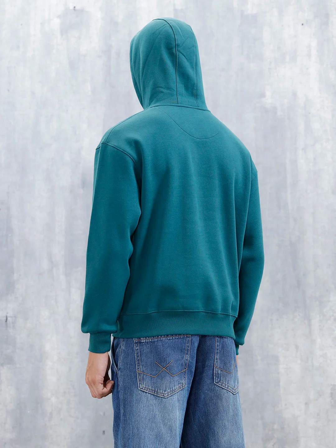 Wrogn Oversized Graphic Hoodie For Men | Teal - Image 11
