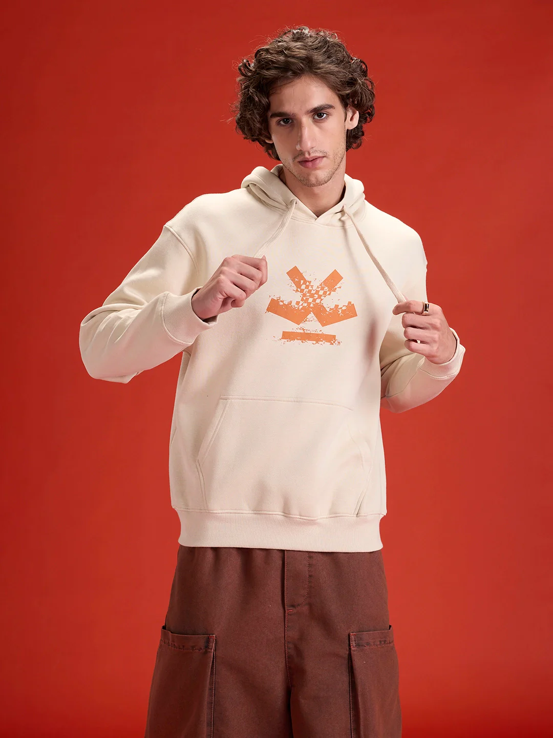 Wrogn Oversized Graphic Hoodie For Men | Tapioca - Image 7