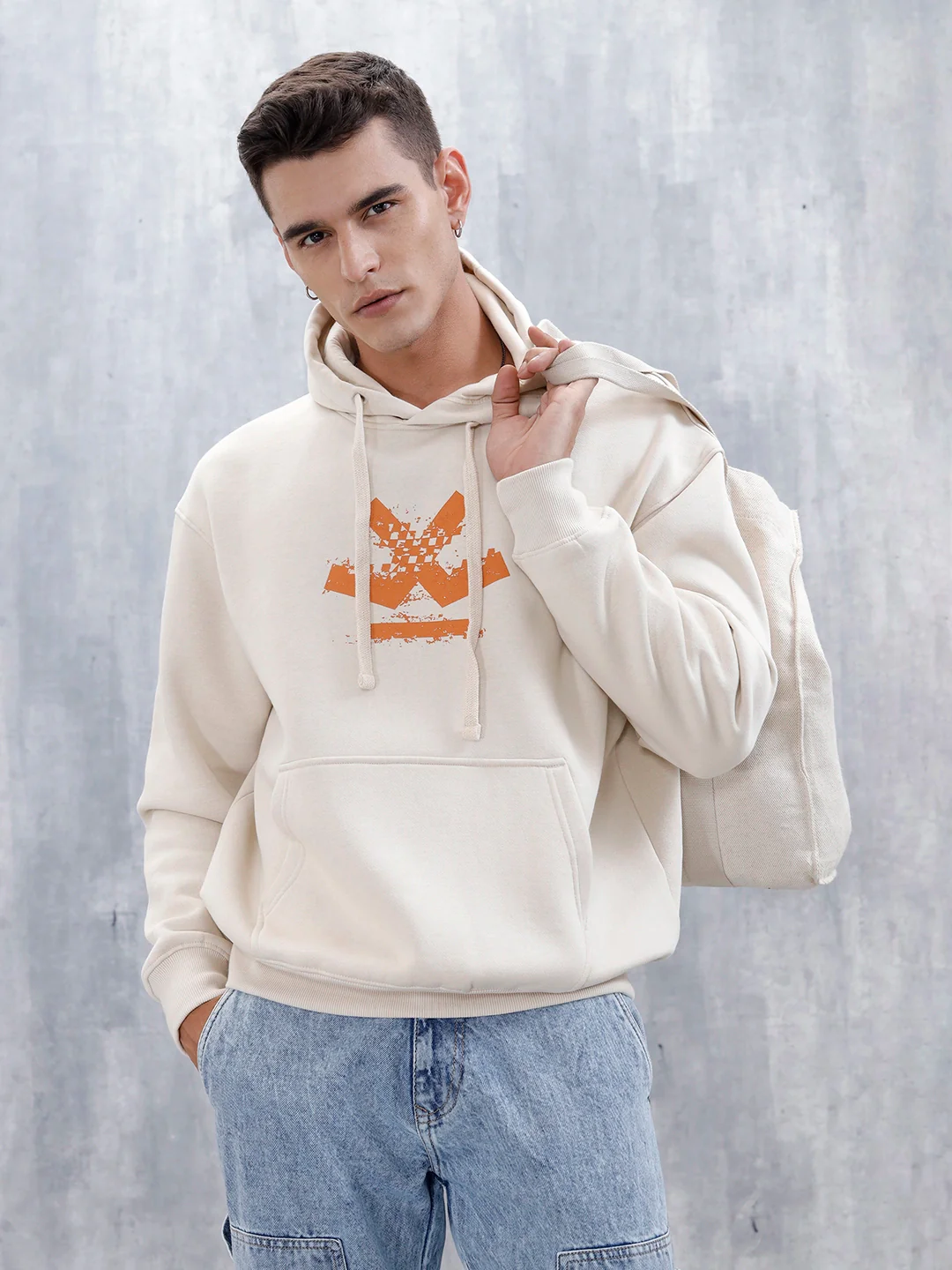 Wrogn Oversized Graphic Hoodie For Men | Tapioca - Image 8