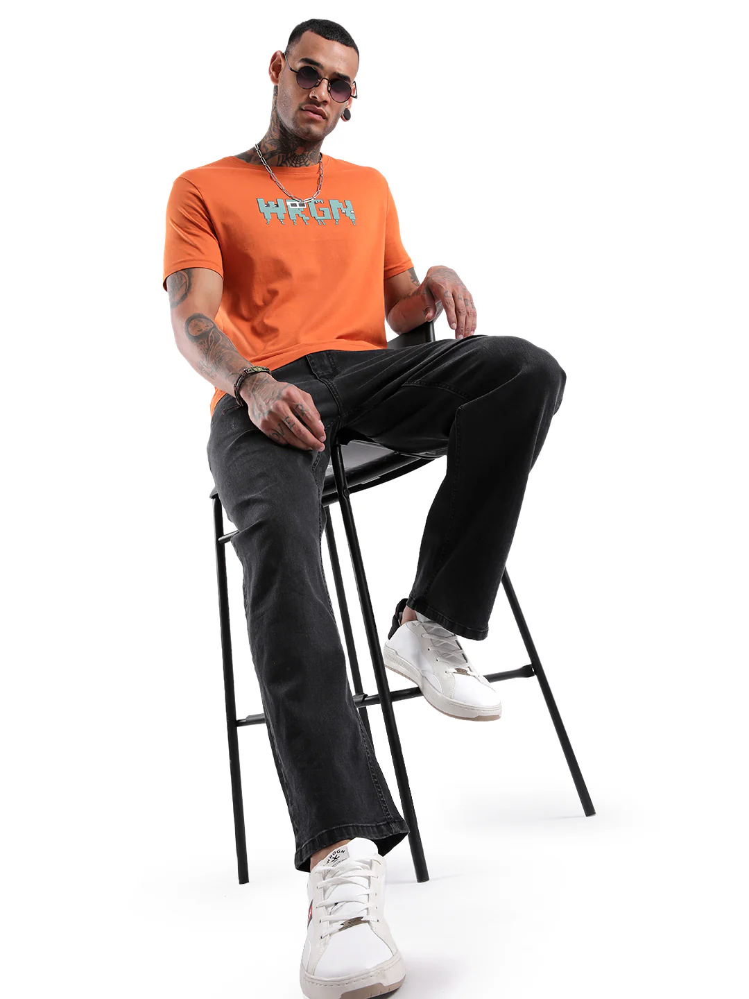 Wrogn Pixel Printed Rust T-Shirt - Image 2