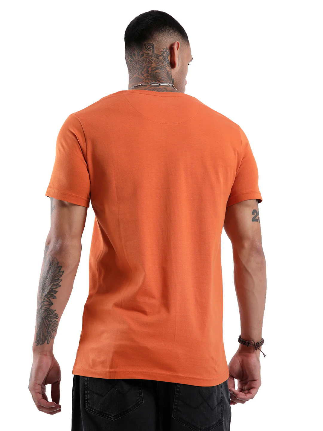 Wrogn Pixel Printed Rust T-Shirt - Image 3