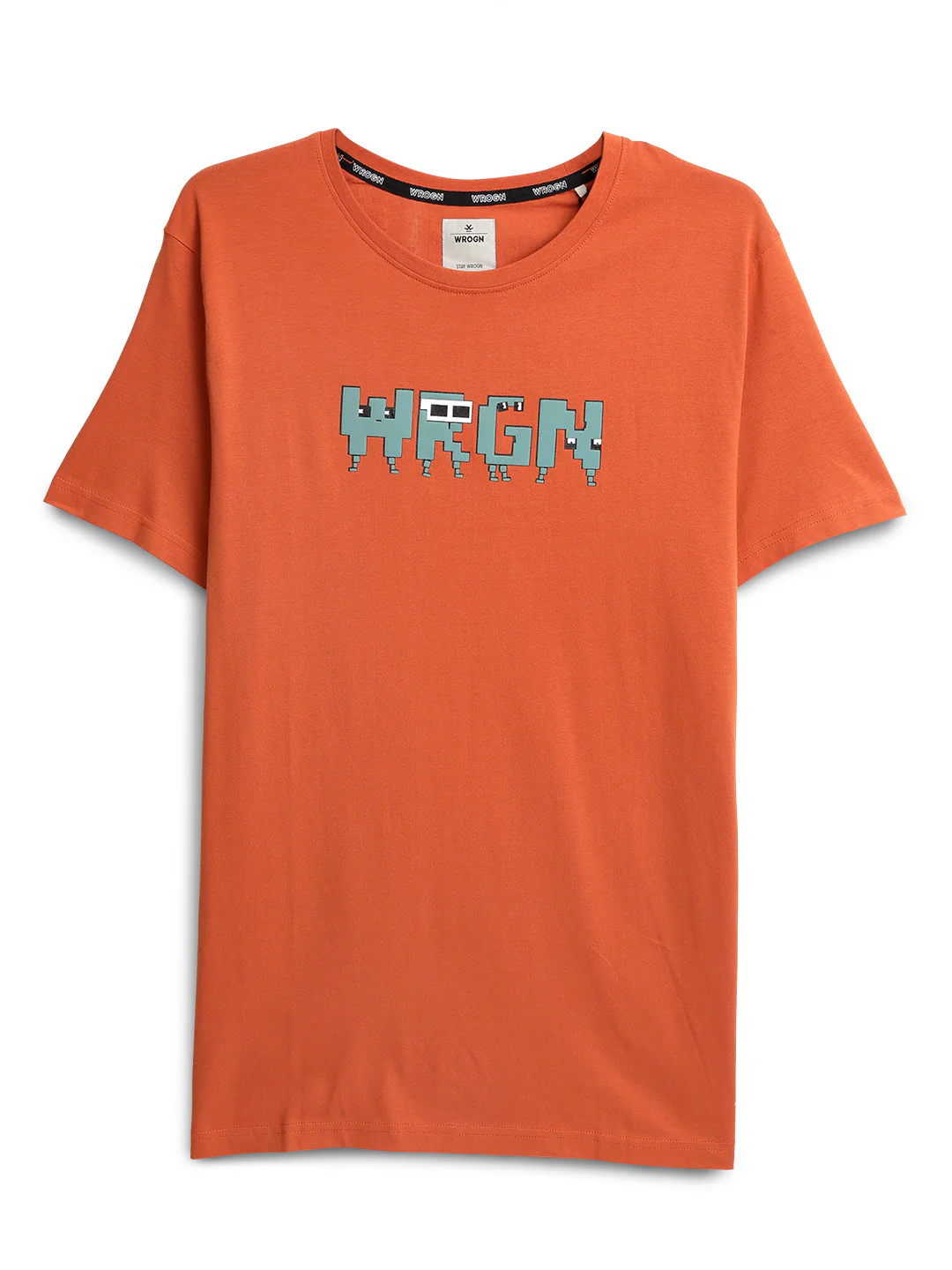 Wrogn Pixel Printed Rust T-Shirt - Image 6