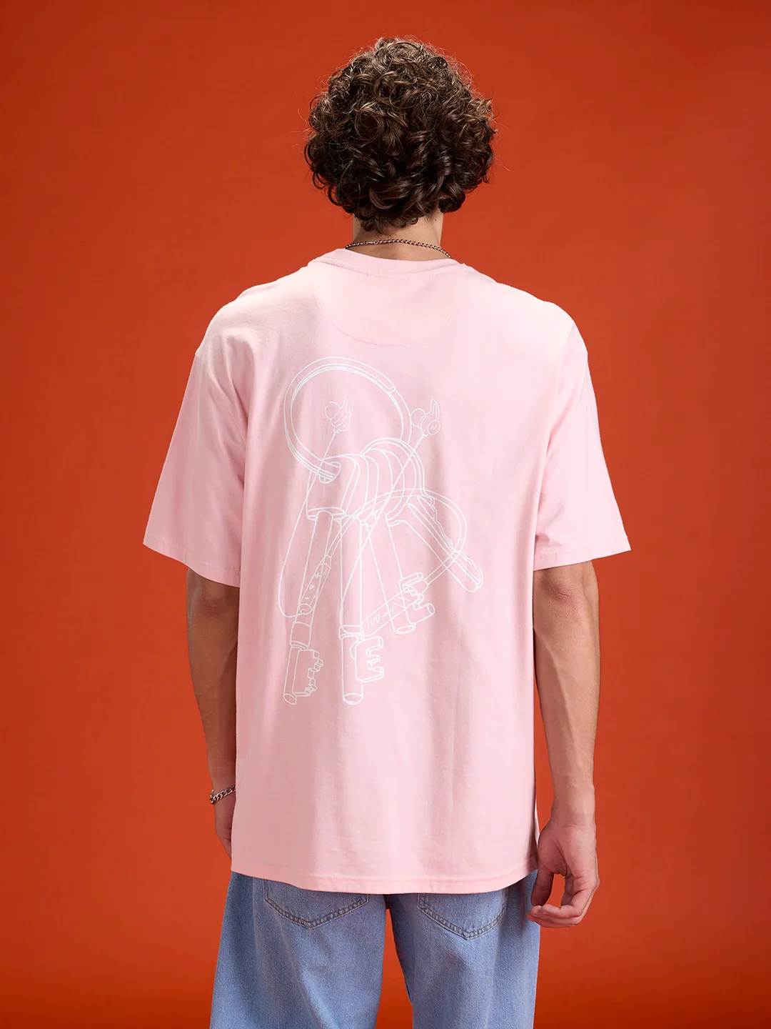 Wrogn Regular Fit Graphic Tee | Pink - Image 2