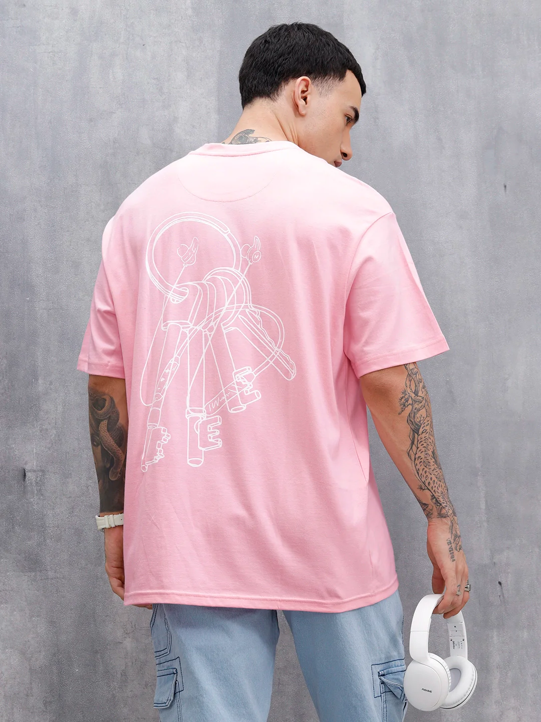 Wrogn Regular Fit Graphic Tee | Pink - Image 3