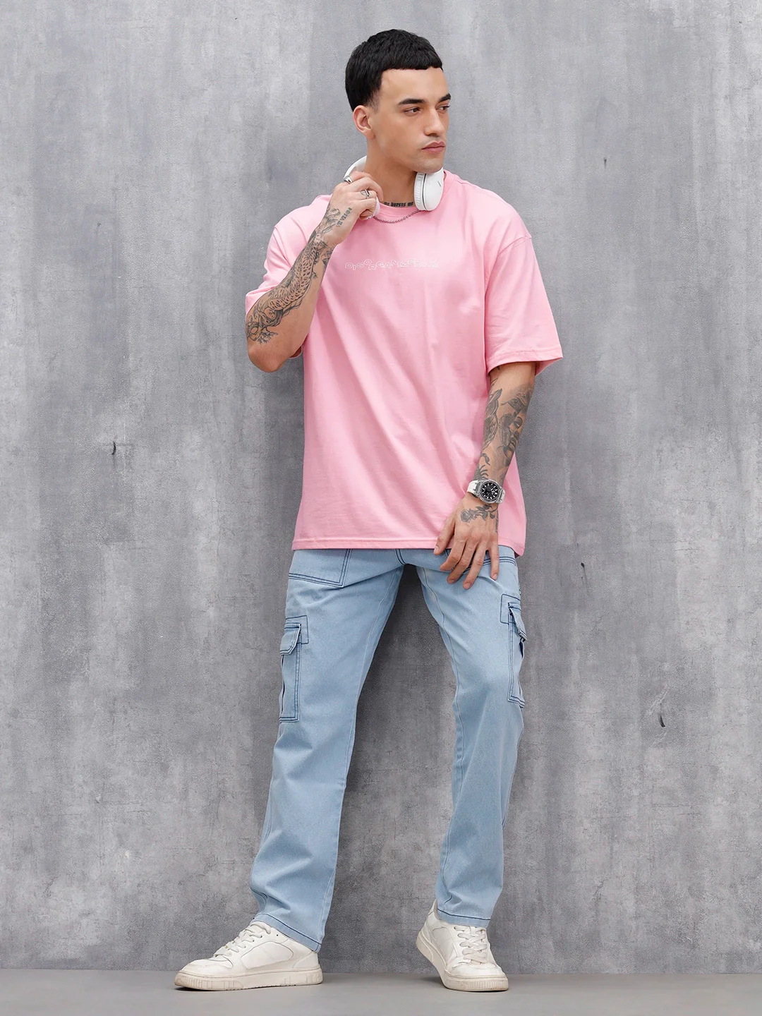 Wrogn Regular Fit Graphic Tee | Pink - Image 4