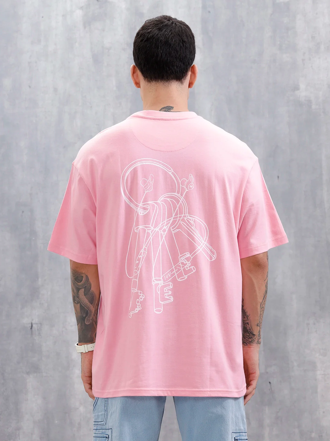 Wrogn Regular Fit Graphic Tee | Pink - Image 5