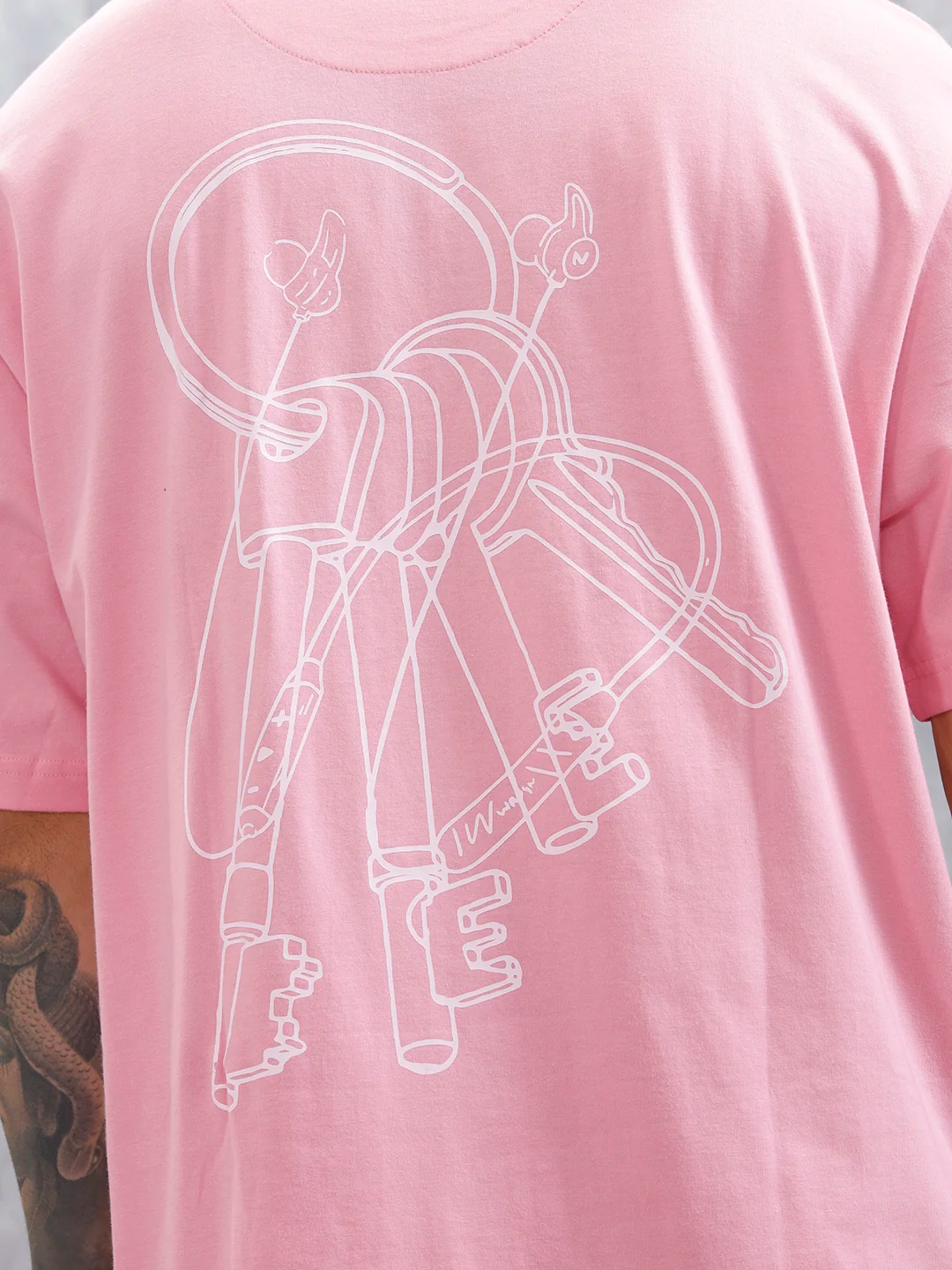 Wrogn Regular Fit Graphic Tee | Pink - Image 7