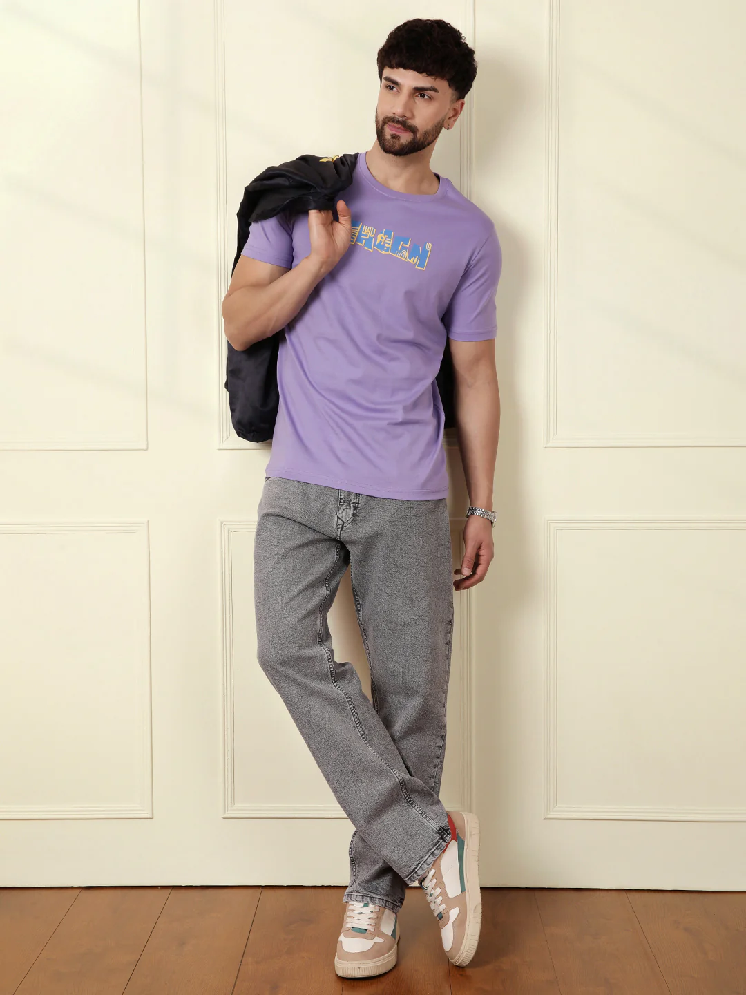 Puff Printed Slim Fit T-Shirt | Lavender - Image 2