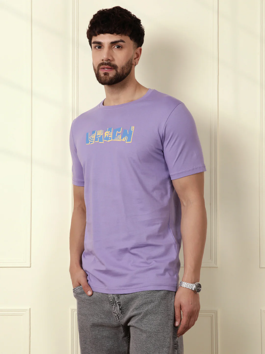Puff Printed Slim Fit T-Shirt | Lavender - Image 4
