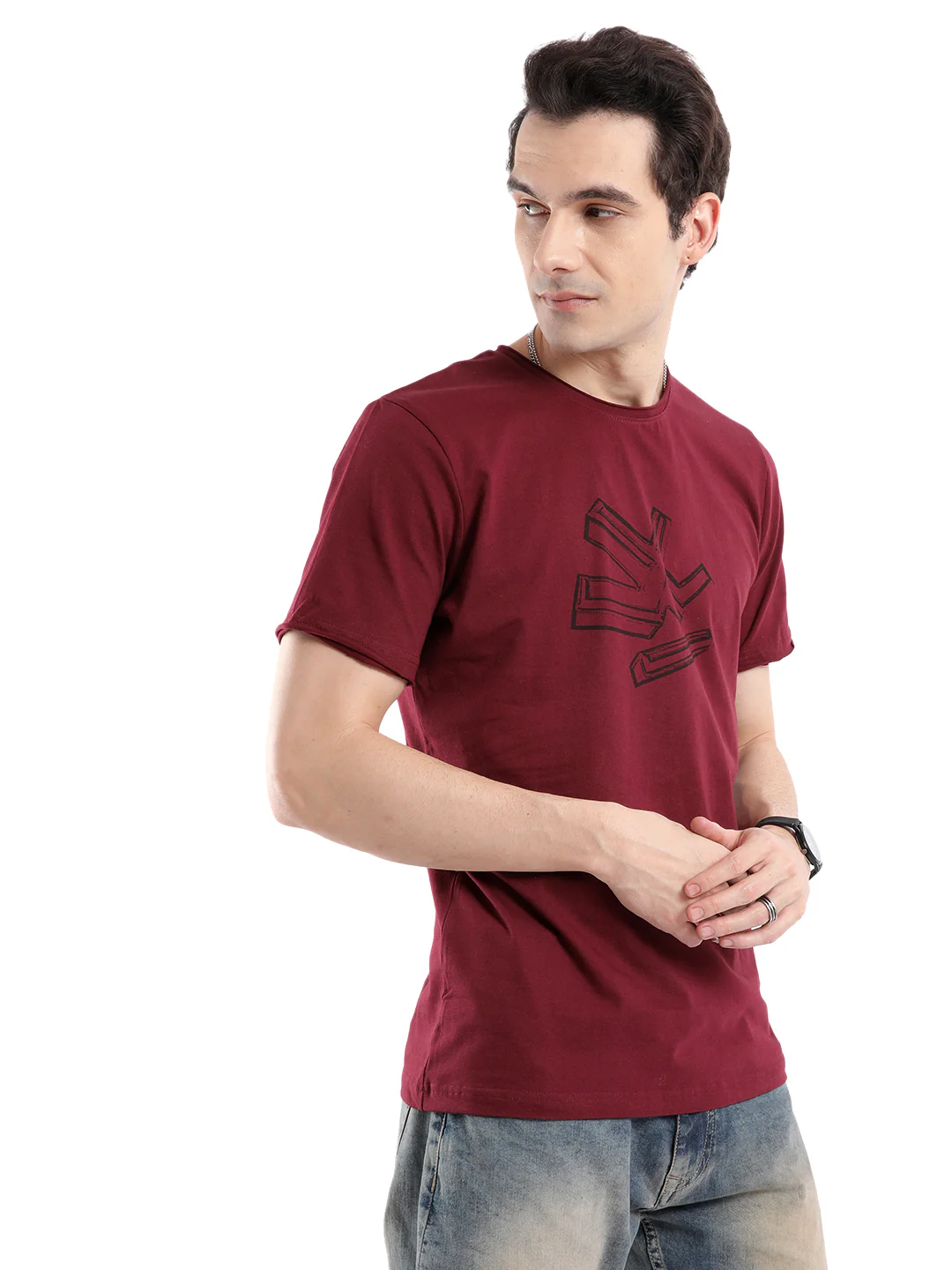Wrogn Squad Chest Printed T-Shirt - Image 4